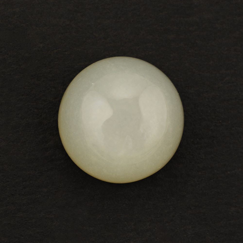 GREENISH WHITE MOONSTONE ROUND CAB 13MM 9.70 Cts.