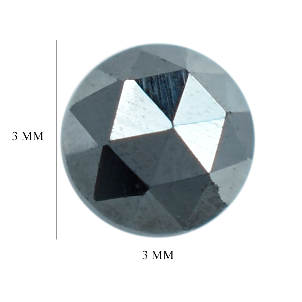 HEMATITE ROSE CUT ROUND CAB 3MM (TH. 1.50-1.90MM) 0.23 Cts.