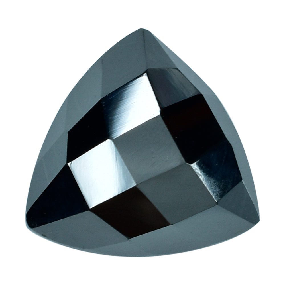 HEMATITE CHECKER CUT TRILLION CAB 14MM 12.65 Cts.