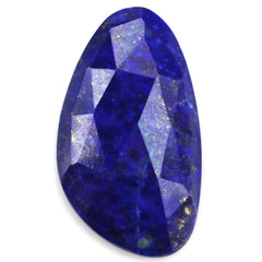 LAPIS LAZULI ROSE CUT IRREGULAR PEARISH CAB 25X14MM 10.59 Cts.