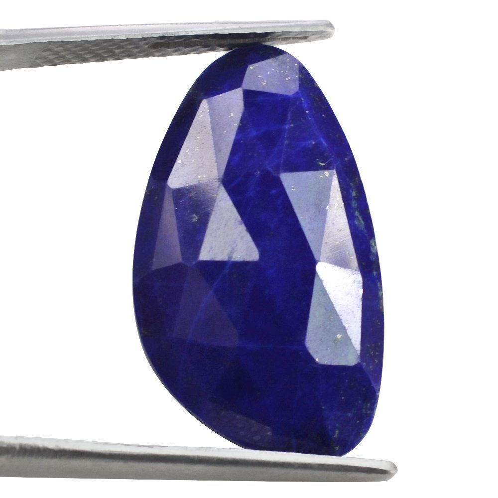 LAPIS LAZULI ROSE CUT IRREGULAR PEARISH CAB 25X14MM 10.59 Cts.