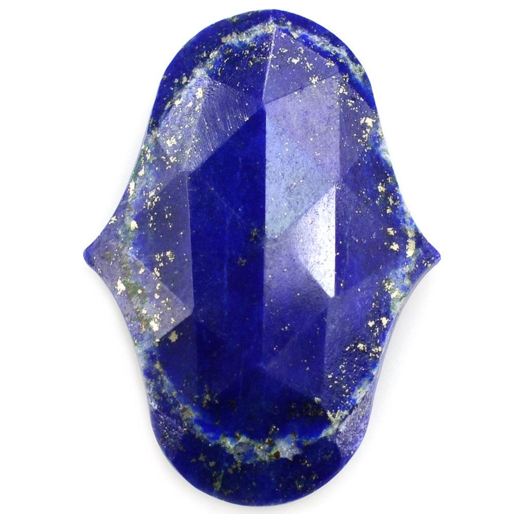 LAPIS LAZULI ROSE CUT FANCY SHAPE CAB 22X16MM 9.04 Cts.