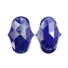 LAPIS LAZULI ROSE CUT FANCY SHAPE CAB 22X16MM 9.04 Cts.