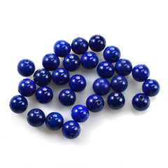 LAPIS LAZULI PLAIN ROUND BALL 9-9.50MM (HALF DRILL-1.50MM) 6.19 Cts.