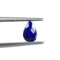 LAPIS LAZULI CHECKER CUT BRIOLETTE PEAR (3RD) (MANY PYRITYE&WHITE SPOTS) 6.00X4.00 MM 0.46 CTS