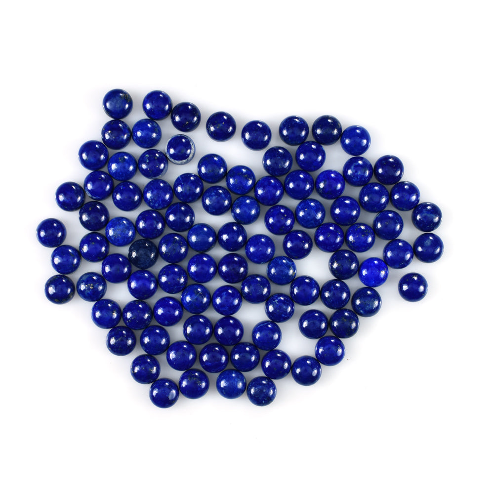 LAPIS LAZULI SOME WHITE SPOTS AND PYRITE PLAIN CAB ROUND 6.00X6.00 MM 1.05 Cts.