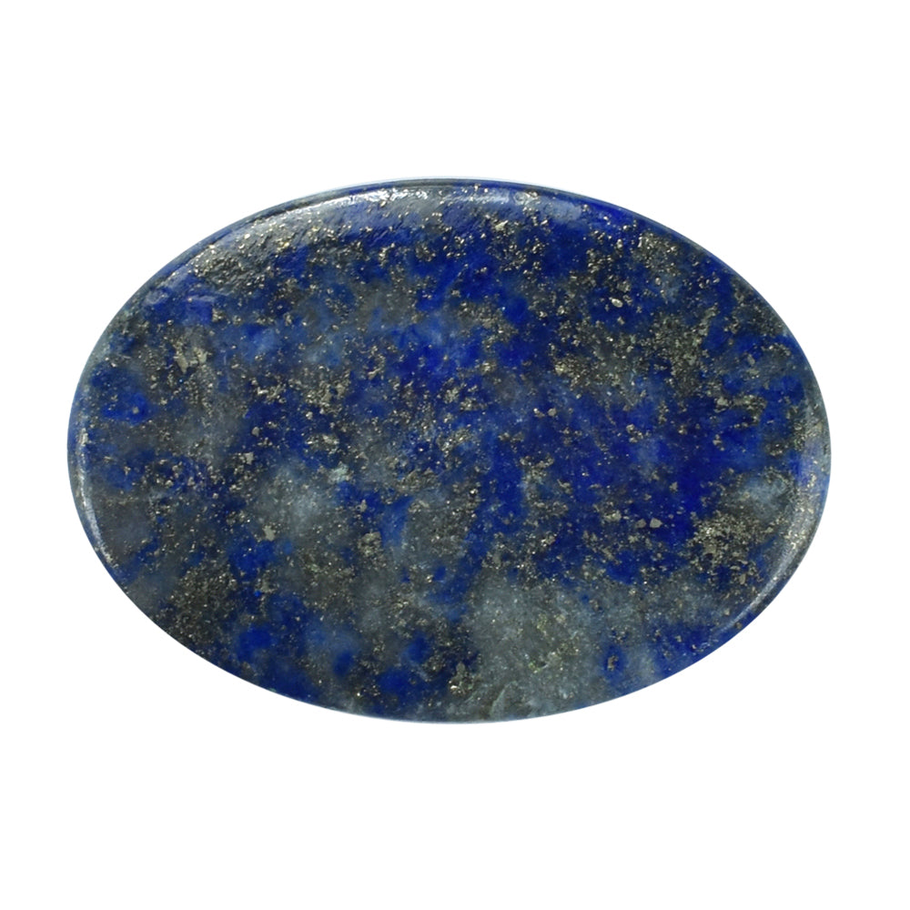 LAPIS LAZULI SOME WHITE SPOTS AND PYRITE PLAIN CAB OVAL 14.00X10.00 MM 6.59 Cts.
