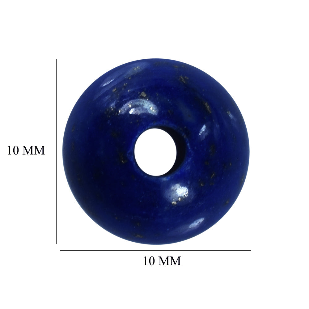 LAPIS LAZULI SOME WHITE SPOTS AND PYRITE PLAIN ROUND BALL 10.00X10.00 MM 7.63 Cts.