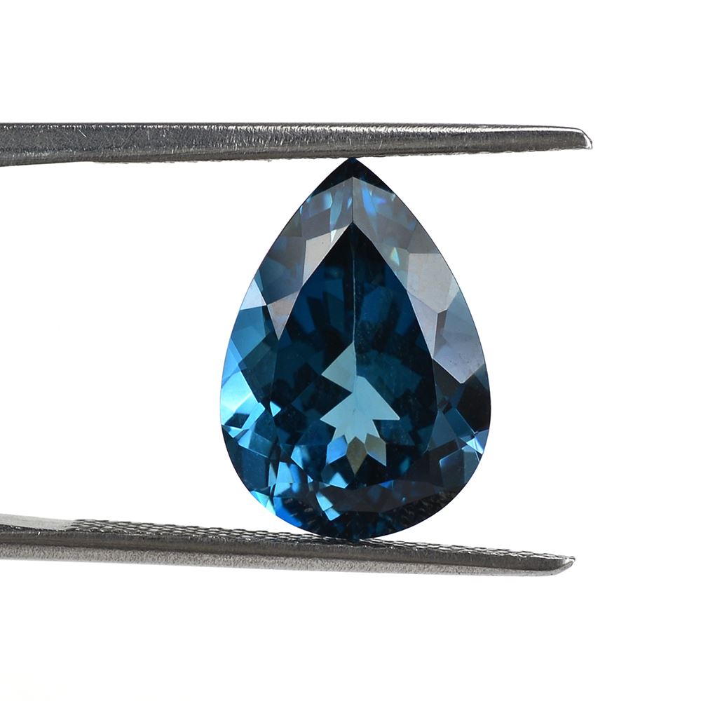 LONDON BLUE TOPAZ CUT PEAR 14X10MM 5.71Cts.