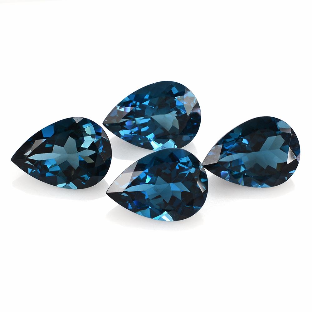 LONDON BLUE TOPAZ CUT PEAR 14X10MM 5.71Cts.