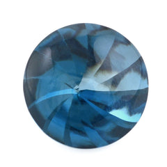 LONDON BLUE TOPAZ BUFFTOP ROUND WITH TWISTED CONCAVE (DES#31) 12MM 7.90 Cts.