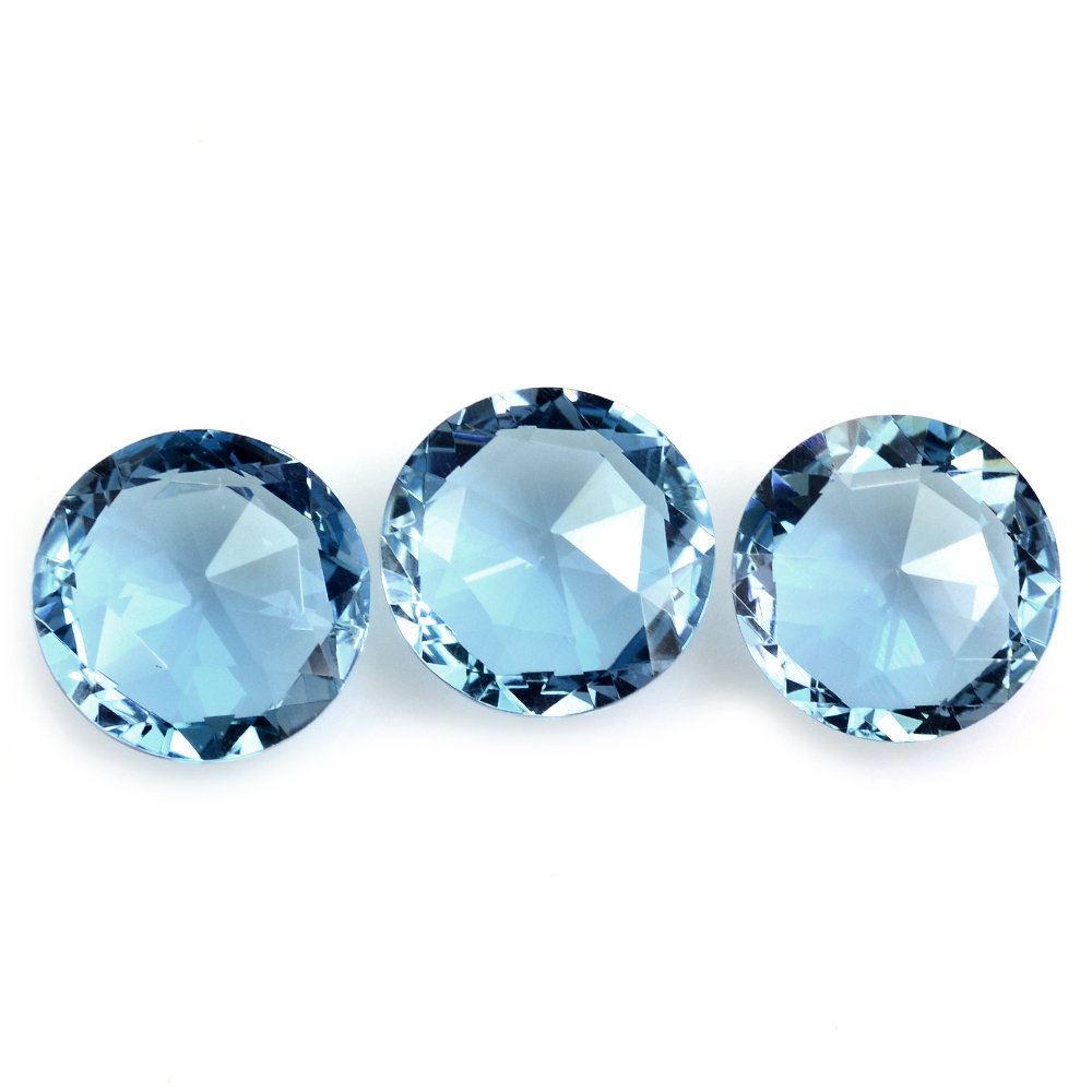 LONDON BLUE TOPAZ ROSE CUT BRIOLETTE ROUND (LITE) 14MM 10.28 Cts.