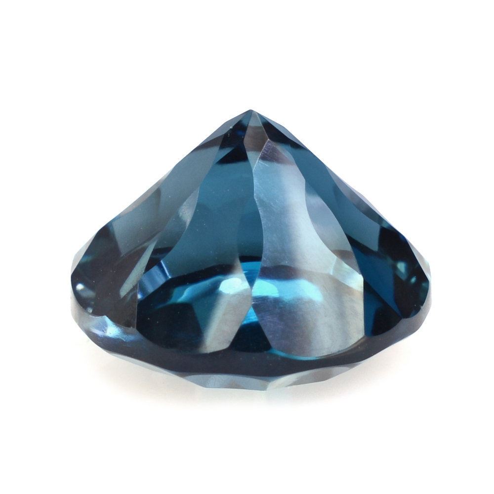 LONDON BLUE TOPAZ CONCAVE SPLENDOR CUT ROUND 10MM 5.10 Cts.