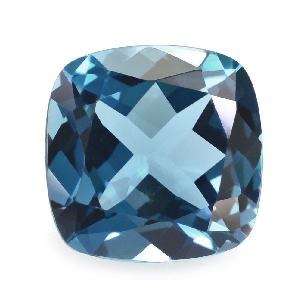 LONDON BLUE TOPAZ CUT CUSHION 10MM 5.24 Cts.