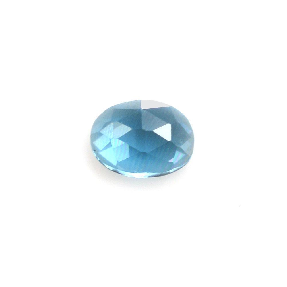 LONDON BLUE TOPAZ ROSE CUT OVAL CAB 3.50X2.50MM 0.13 Cts.