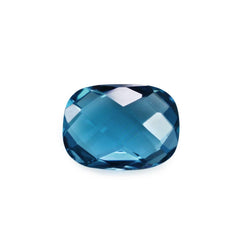 LONDON BLUE TOPAZ CHECKER BRIOLETTE CUSHION 8X6MM 1.42 Cts.