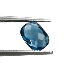 LONDON BLUE TOPAZ CHECKER BRIOLETTE CUSHION 8X6MM 1.42 Cts.