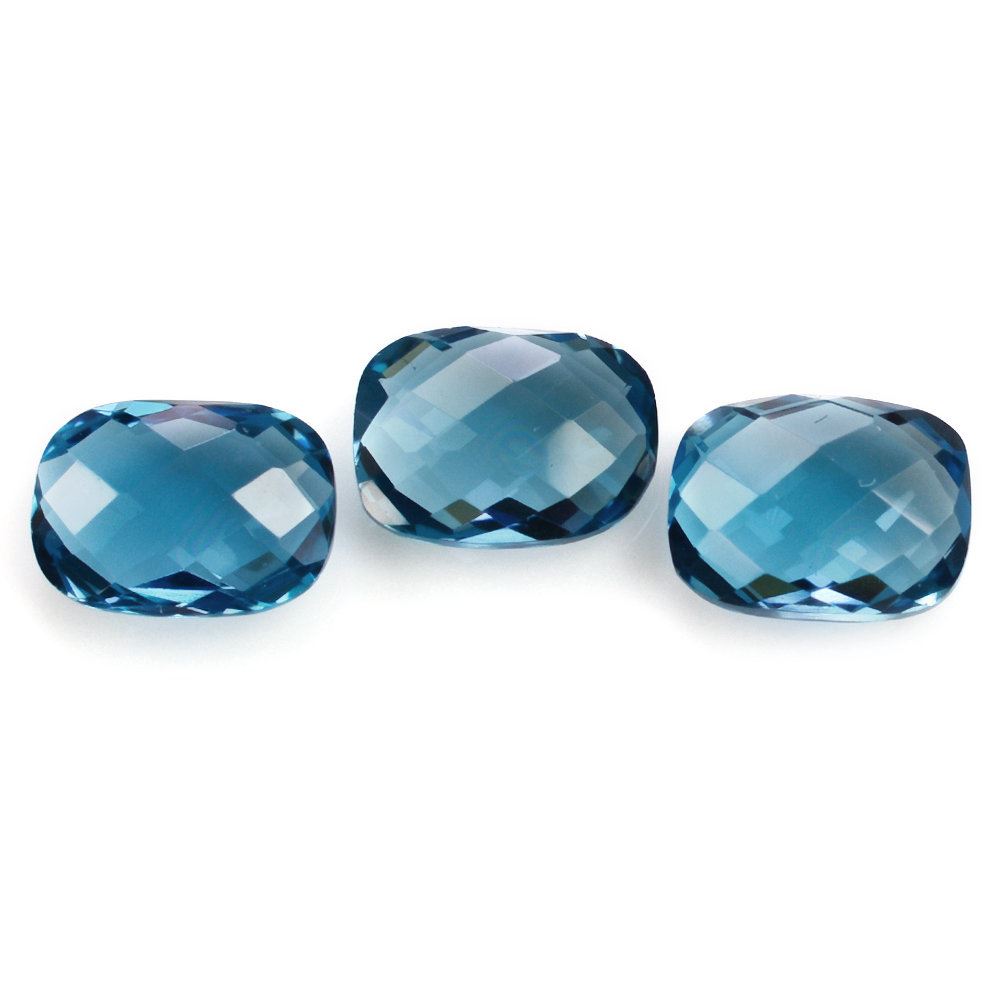 LONDON BLUE TOPAZ CHECKER BRIOLETTE CUSHION 8X6MM 1.42 Cts.