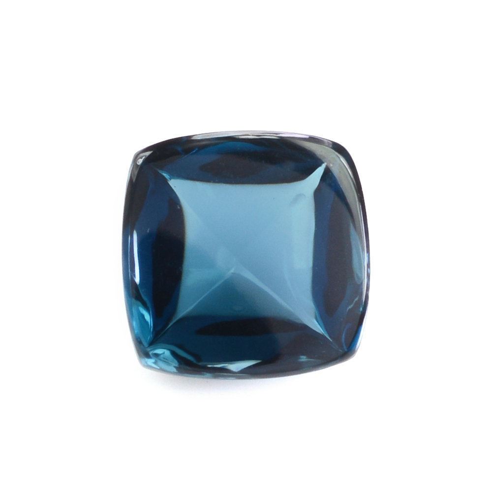 LONDON BLUE TOPAZ PYRAMID CUT CUSHION CAB 9MM 4.35 Cts.