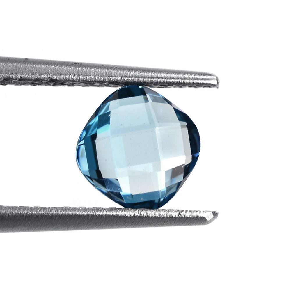 LONDON BLUE TOPAZ BRIOLETTE CUSHION 6MM 1.17 Cts.
