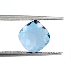 LONDON BLUE TOPAZ IRREGULAR CUT BRIOLETTE CUSHION 8.50MM 4.20 Cts.