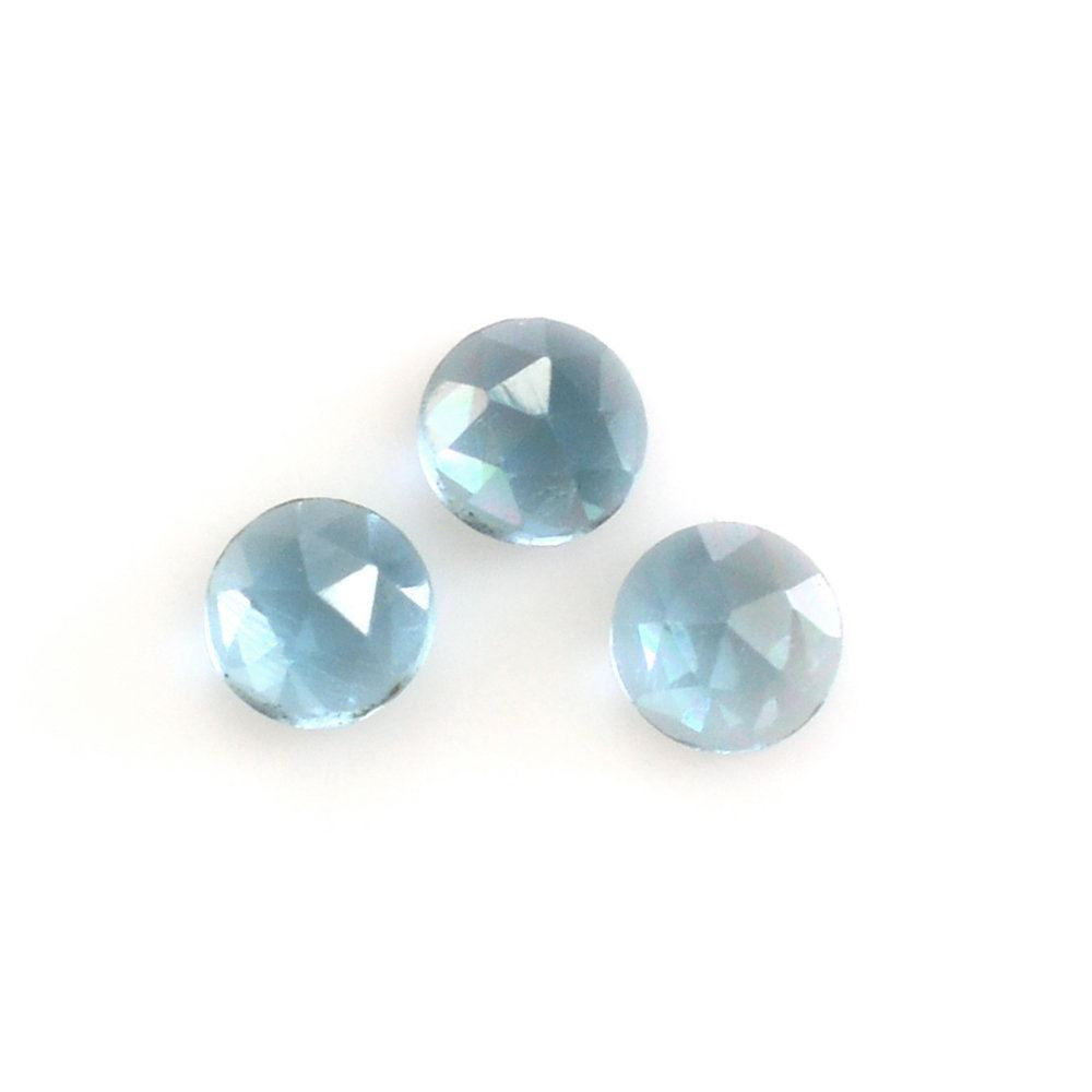 LONDON BLUE TOPAZ ROSE CUT ROUND CAB 2MM 0.05 Cts.