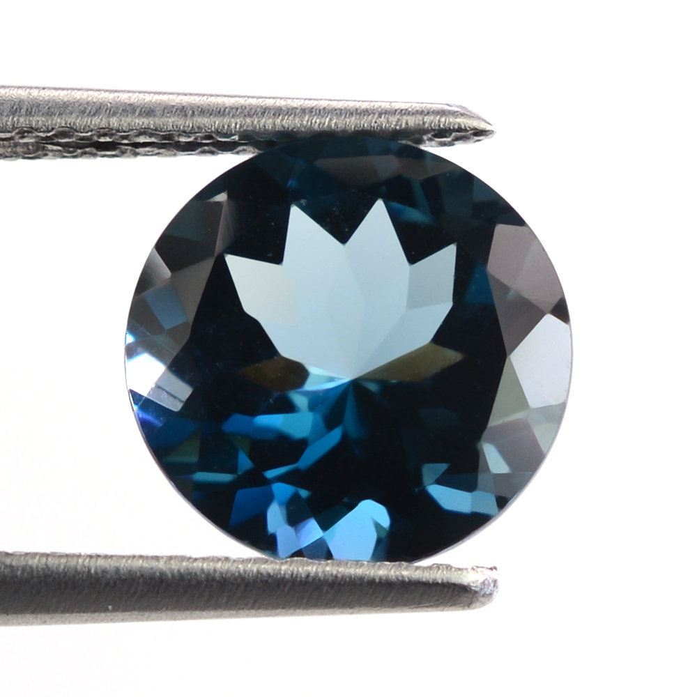LONDON BLUE TOPAZ CUT ROUND 9MM 3.06 Cts.