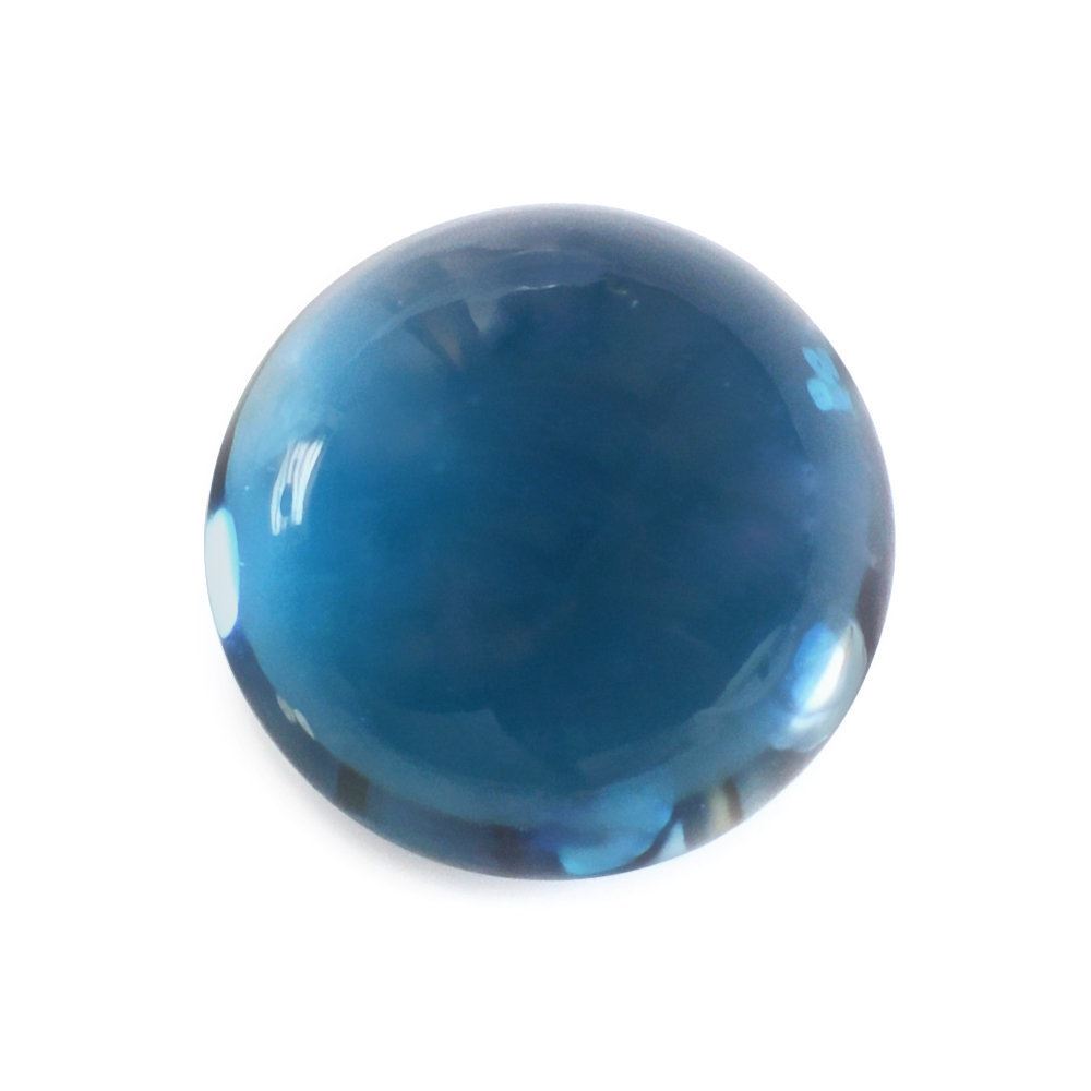 LONDON BLUE TOPAZ ROUND CAB 10MM (BLUE/CLEAN) 5.00 Cts.