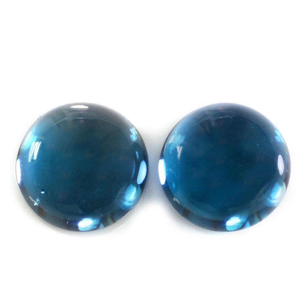 LONDON BLUE TOPAZ ROUND CAB 10MM (BLUE/CLEAN) 5.00 Cts.