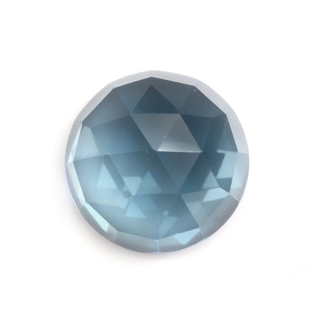 LONDON BLUE TOPAZ ROSE CUT ROUND CAB 10MM 4.80 Cts.