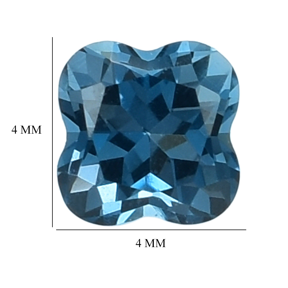 LONDON BLUE TOPAZ CUT CLOVER 4MM (THICKNESS:-3.00-3.40) 0.48 Cts.