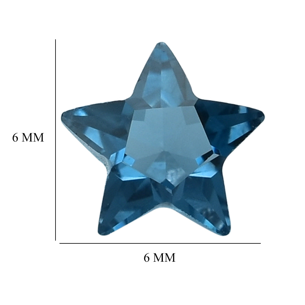 LONDON BLUE TOPAZ CUT STAR 6MM (THICKNESS:-3.90-4.30MM) 0.78 Cts.