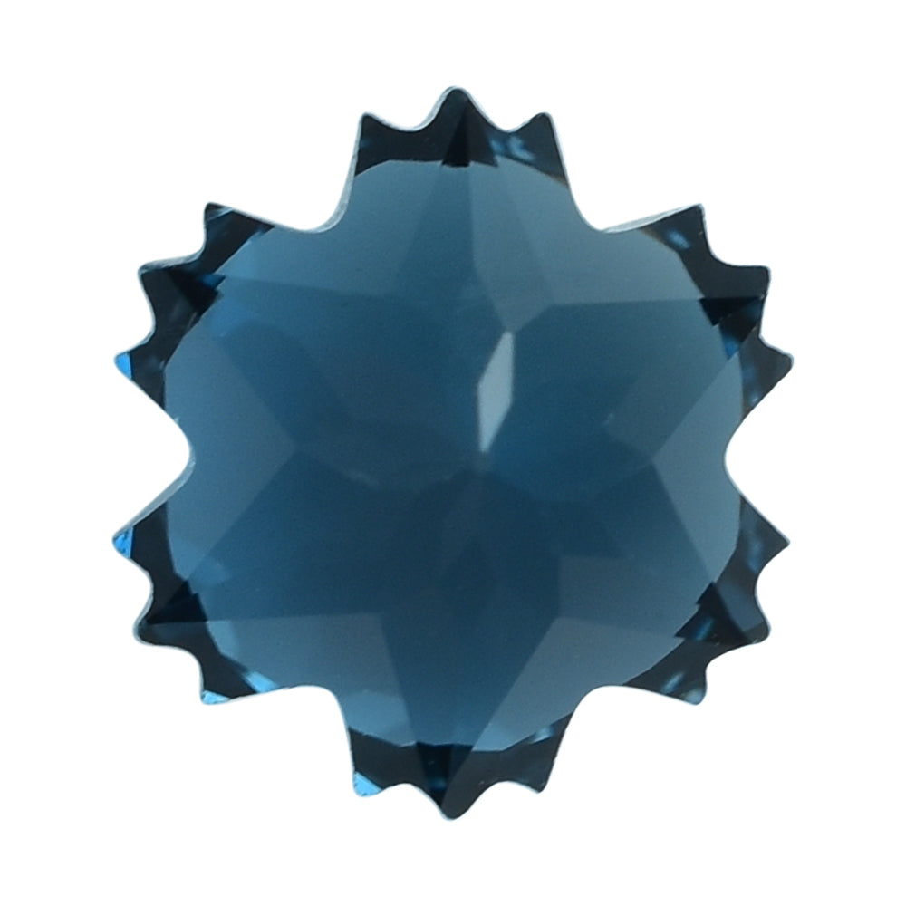 LONDON BLUE TOPAZ CUT SNOWFLAKE SHAPE 8MM (THICKNESS:-6.00MM) 2.84 Cts.