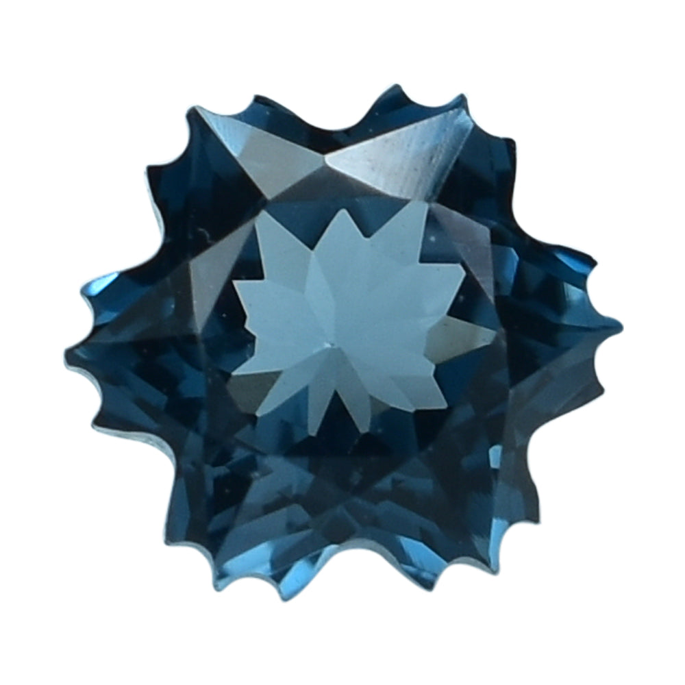 LONDON BLUE TOPAZ CUT SNOWFLAKE SHAPE 6MM (THICKNESS:-4.50MM) 1.16 Cts.