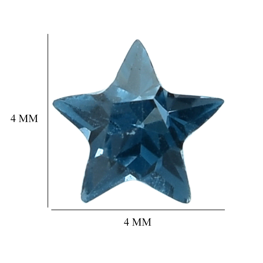 LONDON BLUE TOPAZ CUT STAR 4MM (THICKNESS:-2.60-3.00MM) 0.26 Cts.