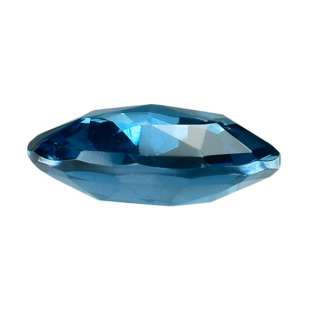 LONDON BLUE TOPAZ ROSE CUT BRIOLETTE ROUND 12MM 5.19 Cts.