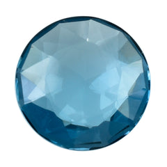 LONDON BLUE TOPAZ ROSE CUT BRIOLETTE ROUND 12MM 5.19 Cts.