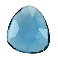 LONDON BLUE TOPAZ ROSE CUT BRIOLETTE IRREGULAR PEARISH 18X16MM 9.00 Cts.