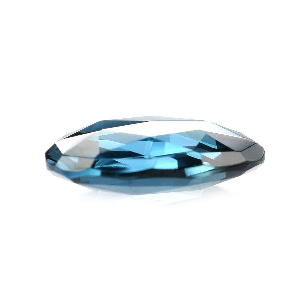 LONDON BLUE TOPAZ ROSE CUT BRIOLETTE TRILLIONISH 13X11MM 5.06 Cts.