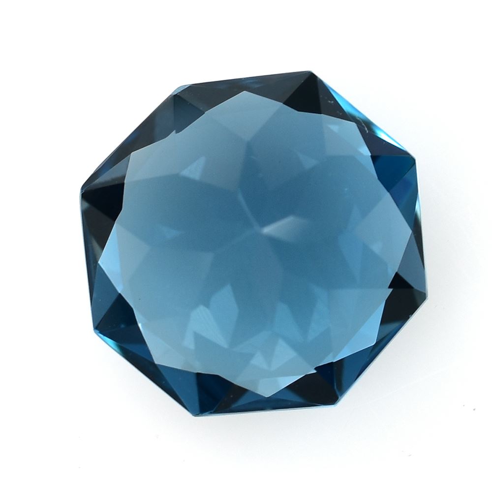 LONDON BLUE TOPAZ CUT 8 SIDE ROUND OCTAGON (NORMAL/CLEAN) 12.00X12.00 MM 7.69 Cts.