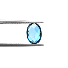LONDON BLUE TOPAZ CHECKER BRIOLETTE OVAL (NORMAL/CLEAN) 10.00X7.00 MM 2.25 Cts.