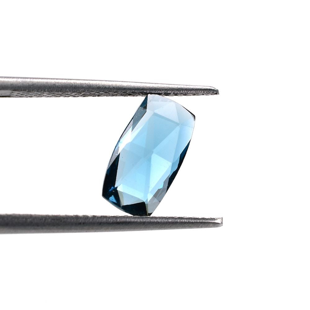 LONDON BLUE TOPAZ ROSE CUT BRIOLETTE CUSHION (NORMAL)(CLEAN) 11.00X6.00 MM 1.91 Cts.