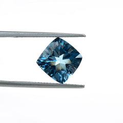 LONDON BLUE TOPAZ CONCAVE CUT CUSHION (NORMAL)(CLEAN) 10.00X10.00 MM 5.55 Cts.