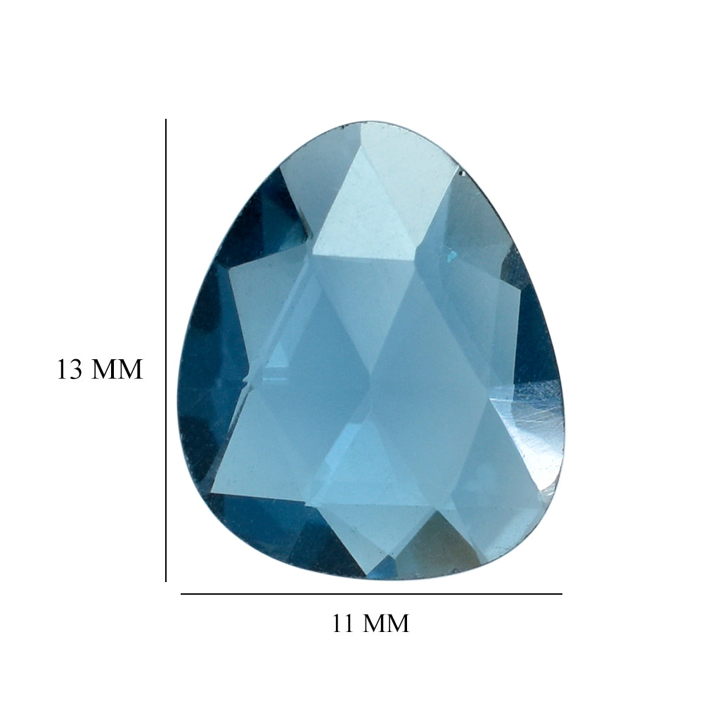 LONDON BLUE TOPAZ ROSE CUT BRIOLETTE TRILLIONISH (CLEAN) 13.00X11.00 MM 4.75 Cts.