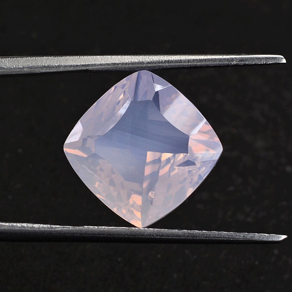 LAVENDER MOON QUARTZ LONG STEP CONCAVE CUSHION  12MM 6.34 Cts.