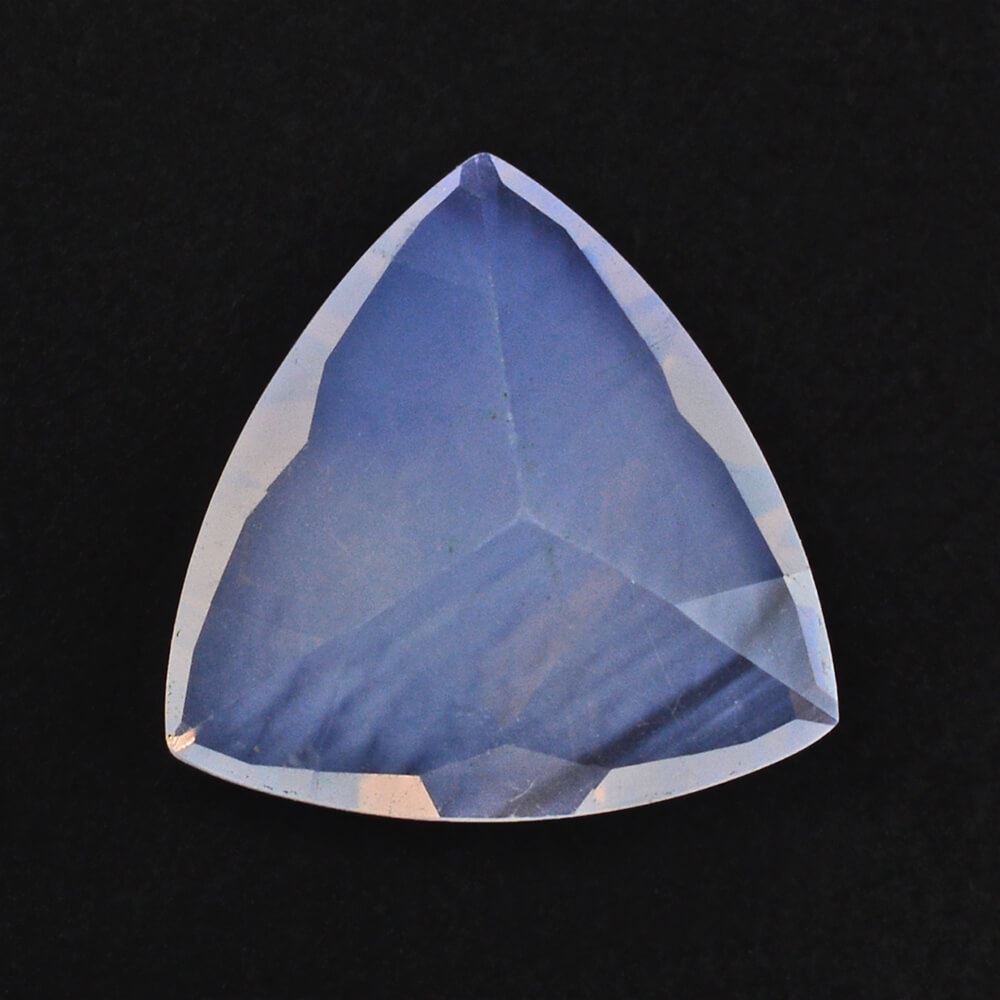 LAVENDER MOON QUARTZ TRIANGLE TOP DIAMOND CUT BACK TRILLION 12MM 4.11 Cts.