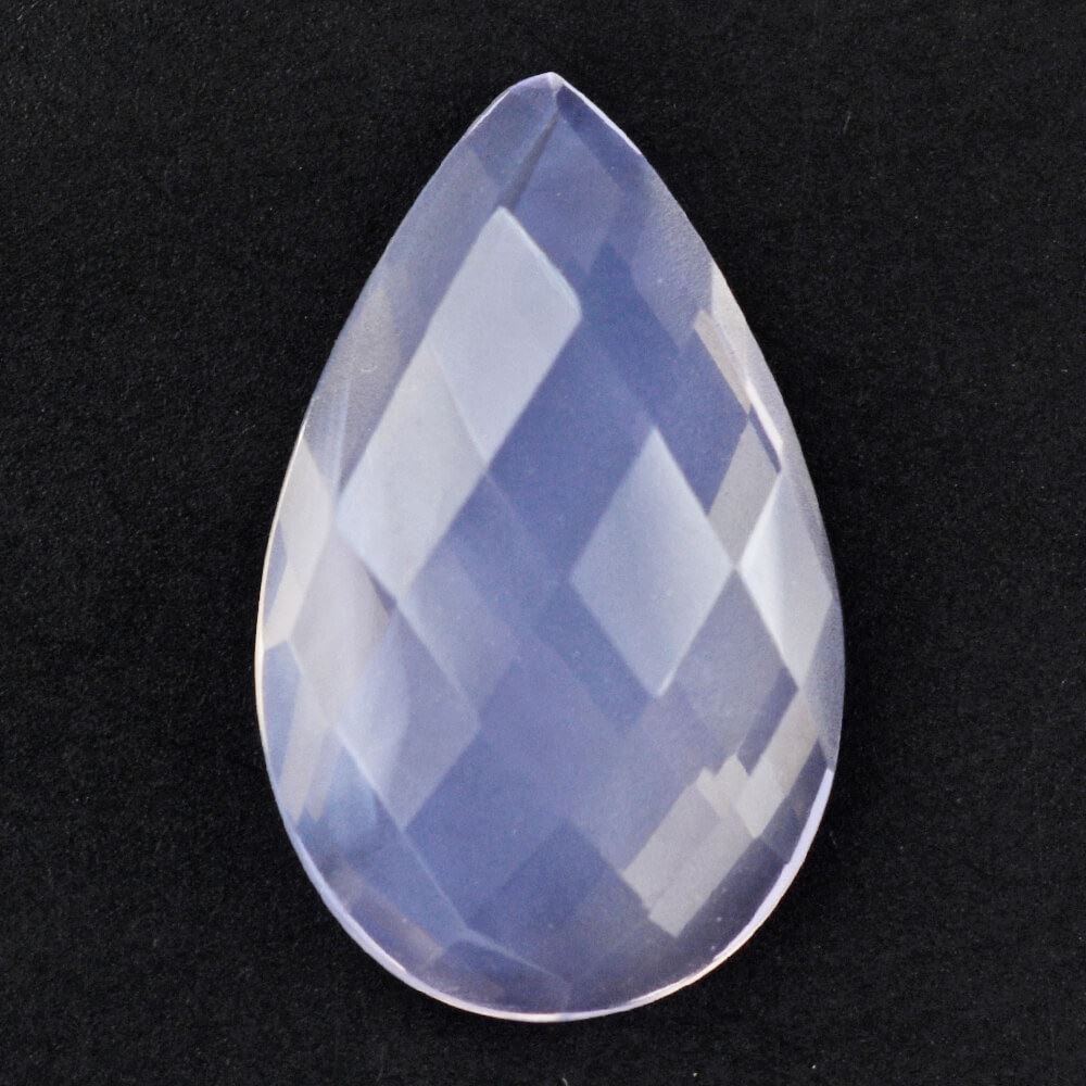 LAVENDER MOON QUARTZ CHECKER PEAR CAB 18X11MM 7.68 Cts.