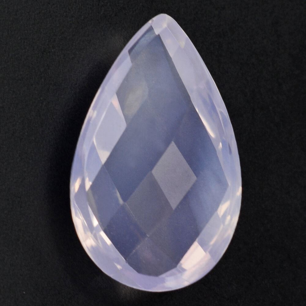 LAVENDER MOON QUARTZ CHECKER PEAR CAB 18X11MM 7.68 Cts.