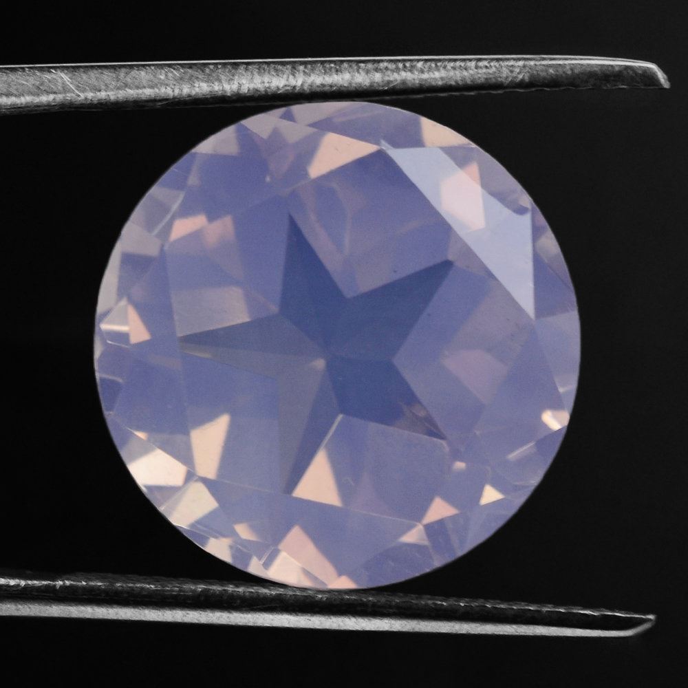 LAVENDER MOON QUARTZ PENTAGON ROUND WITH STAR CUT BACK 15MM 11.57 Cts.