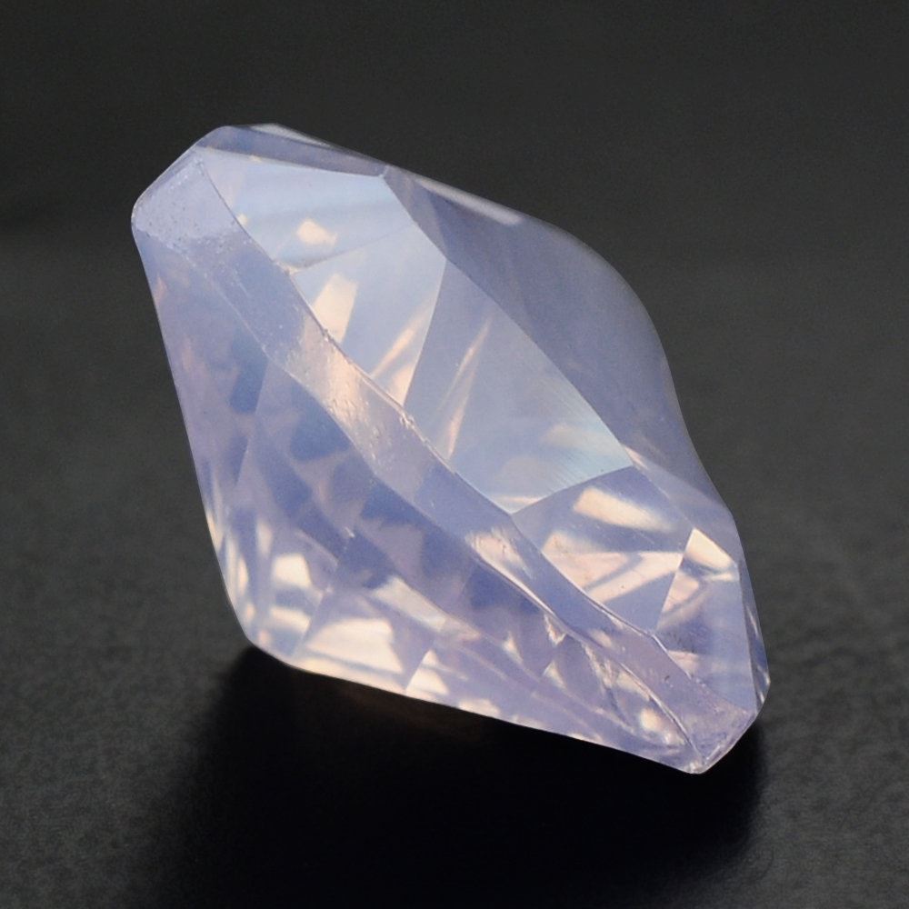 LAVENDER MOON QUARTZ LONG STEP CONCAVE TRILLION 12MM 4.49 Cts.